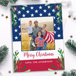 Budget Patriotic Militär Foto Weihnachtskarte Postkarte