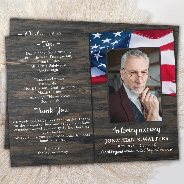 Budget Patriotic Order of Service Memorial Program (Von Creator hochgeladen)