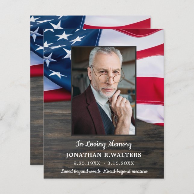 Budget Patriotic Veteran Feier des Lebens Invit (Vorne/Hinten)