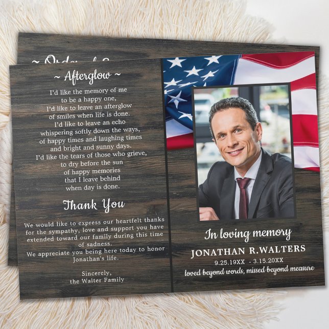 Budget Patriotic Veteran Memorial Service Programm (Von Creator hochgeladen)