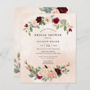 Budget Peach Burgundy Pumpkins Fall Brautparty