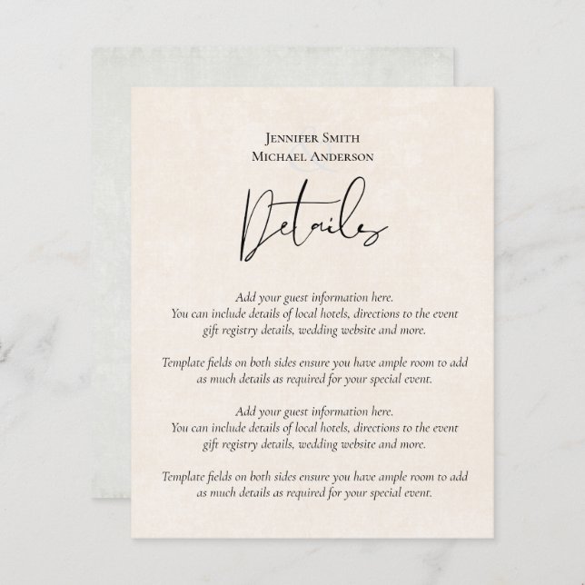 BUDGET Peach Gray Wedding Watercolor (Vorne/Hinten)