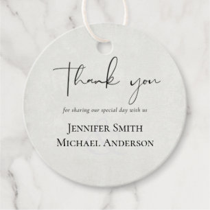 BUDGET Peach Gray Wedding Watercolor Geschenkanhänger