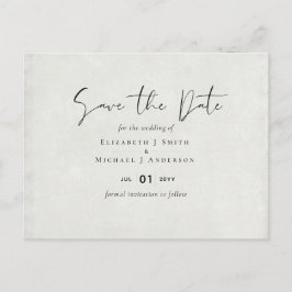 BUDGET Peach Gray Wedding Watercolor Rett Dates Postkarte