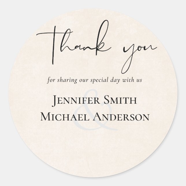 BUDGET Peach Gray Wedding Watercolor Runder Aufkleber (Vorderseite)