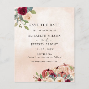 Budget Peach Pumpkins Land fällt Save the Date