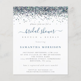 Budget Peacock Blue Glitzer Brautparty Einladung