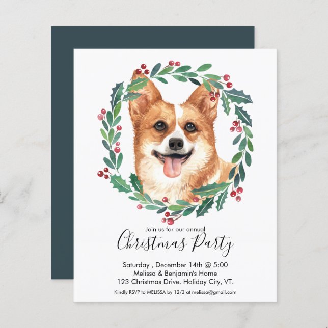 Budget Pembroke Welsh Corgi Dog Weihnachtsladen (Vorne/Hinten)