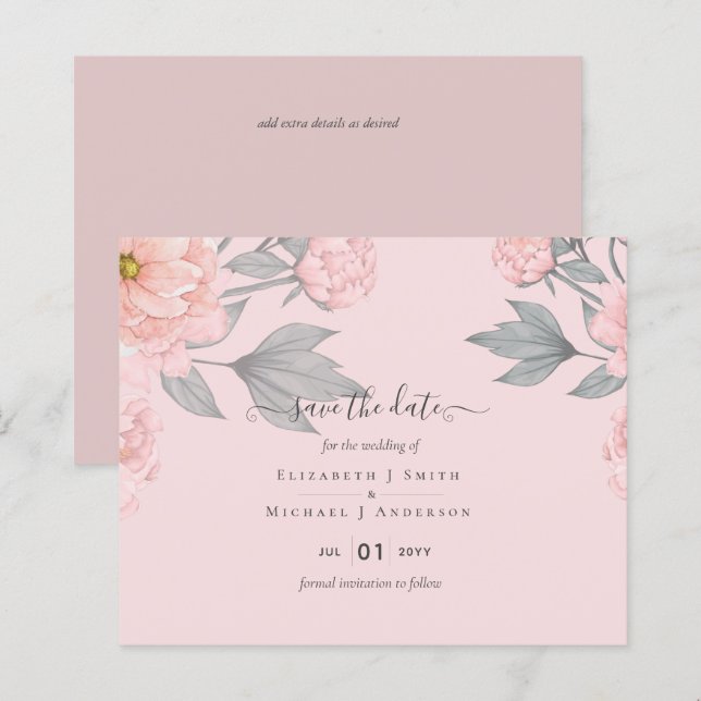 BUDGET PEONIES Pink Sage Peach Wedding (Vorne/Hinten)