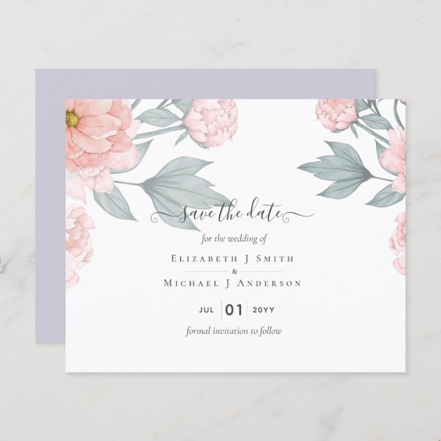 BUDGET PEONIES Pink Sage Peach Wedding (Vorne/Hinten)