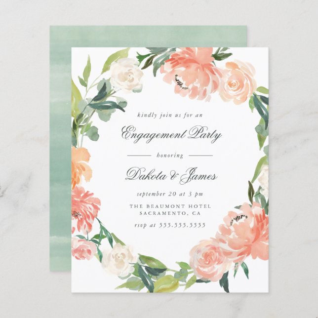 Budget Peony Eukalyptus Greenery Engagement Partei (Vorne/Hinten)