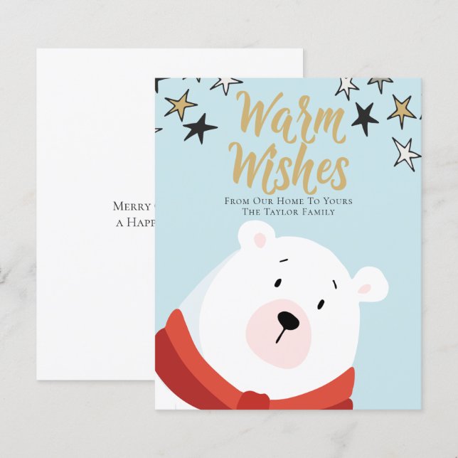 BUDGET Personalisiert Polar Bären Weihnachten (Vorne/Hinten)