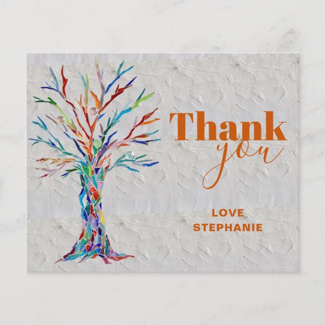 Budget Personalisierter Baum Danke Karte (Vorderseite)