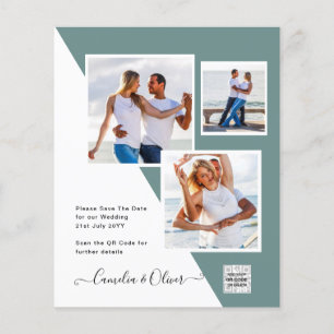 Budget Photo Wedding Invitation Save Date QR Code  Flyer