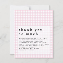 Budget Picnic Baby Dusche Pink Gingham Vielen Dank