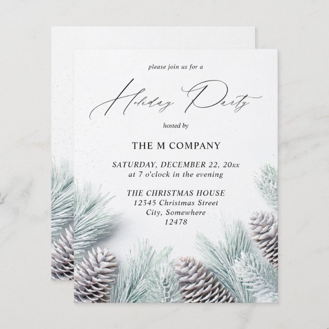 Budget Pine Cone & Snow Holiday Party (Vorne/Hinten)