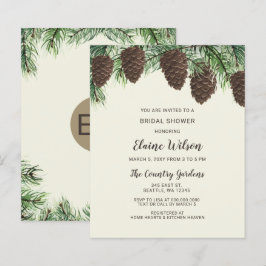 Budget Pine Cone Winter Bridal Dusche Einladung