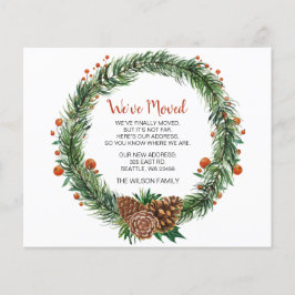 Budget Pine Cone Wreath Weve Moving Holiday Card
