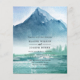 Budget Pine Mountains Lake Wedding Einladung