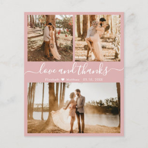 Budget Pink 3 Foto Collage Wedding Vielen Dank