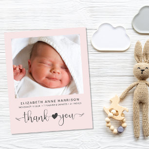 Budget Pink Baby Girl Foto Geburtsankündigung