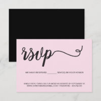 Budget Pink Black Wedding Website Sitze reserviert