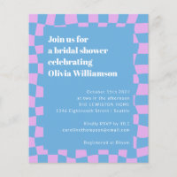 Budget Pink Blue Checker Retro Brautparty