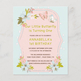 Budget Pink Boho Butterfly 1. Geburtstag Party
