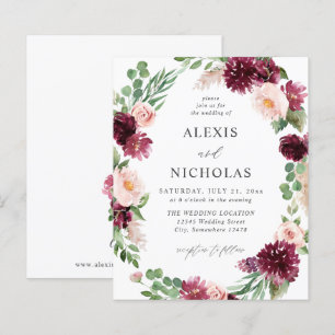 Budget Pink & Burgund Floral 7 Hochzeit