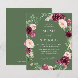 Budget Pink & Burgund Floral 7 Wedding - Green