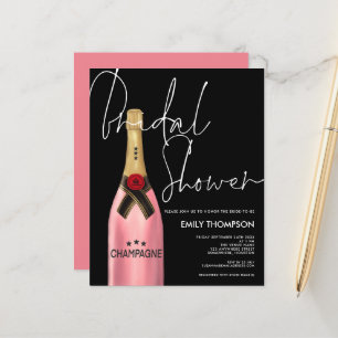 Budget Pink Champagne Script Black Brautparty