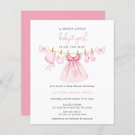 Budget Pink Clothesline Bow Girl Baby Dusche