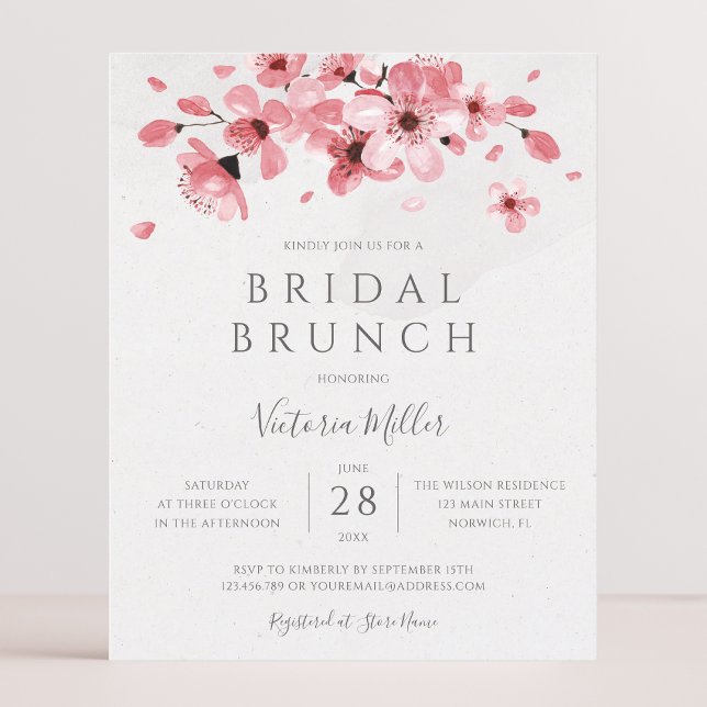 Budget Pink Floral Cherry Blossom Bridal Brunch (Von Creator hochgeladen)