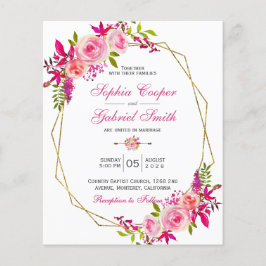 Budget Pink Floral | Einladung zum Hochzeitsfeiern