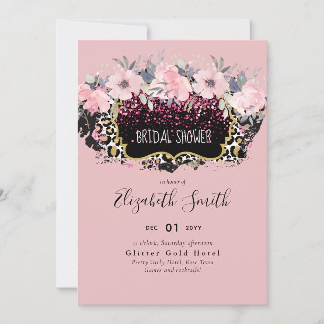 Budget Pink Floral Modernes Girl-Brautparty (Vorderseite)