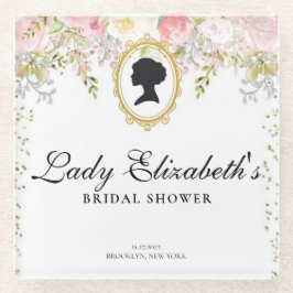 Budget pink Florals Bridgerton Brautparty Glasuntersetzer