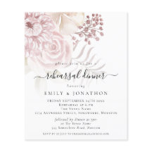 Budget Pink Florals Probe Abendessen Einladung