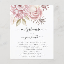 Budget Pink Florals QR Code Hochzeitsempfehlung