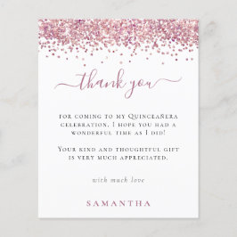 Budget Pink Glitzer Foto Quinceanera Vielen Dank