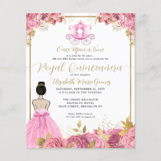 Budget Pink Gold Aschenputtel Royal Quinceanera