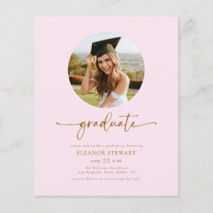 Budget Pink & Gold Foto Graduate Graduate Party Flyer