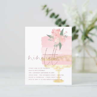 Budget Pink Gold Geburtstagskuchen 90. Party Einla