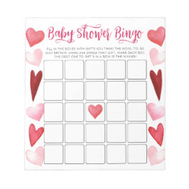 Budget Pink Hearts Baby Dusche Bingo Spiel Notizblock