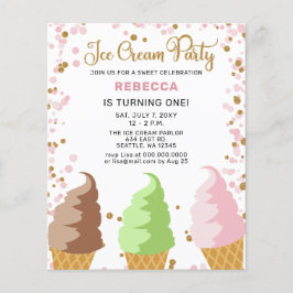 Budget Pink Ice Creme Party Geburtstag Einladung
