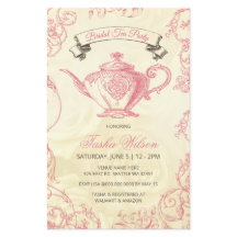 Budget Pink Ivory Vintag Bridal Tea Einladung