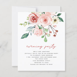 BUDGET Pink Peach Florals QR Abend Party