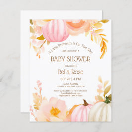 Budget Pink Pumpkin Fall Kinderdusche Einladung