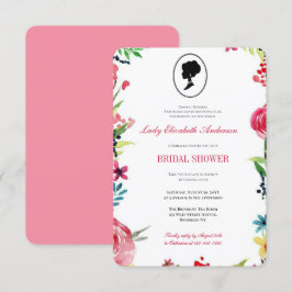 Budget Pink Wildblumen Bridgerton Brautparty Einladung