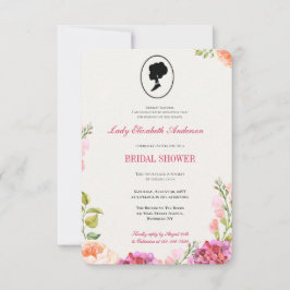 Budget Pink Wildblumen Bridgerton Brautparty Einladung