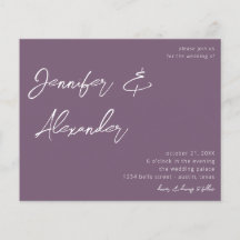 Budget Plum Lila Calligraphy Foto Wedding V2